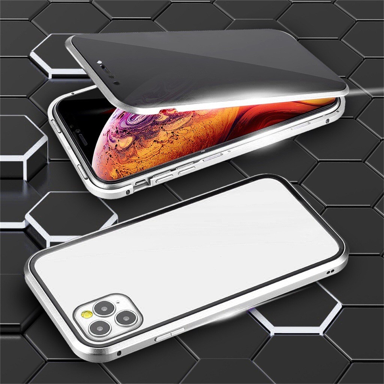 Anti-Val Iphone Case 360 ° Magnetische Adsorptie Anti-Zie Privacy Dubbele Case Cover Voor Iphone 12Promax: SL