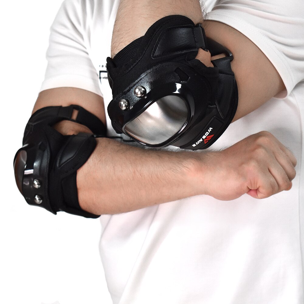 Wosawe kort hårt skal motorcykel knäskydd mtb skyddsutrustning off road hockey rull snowboard skid armbåge knäskydd kostym: Ml303