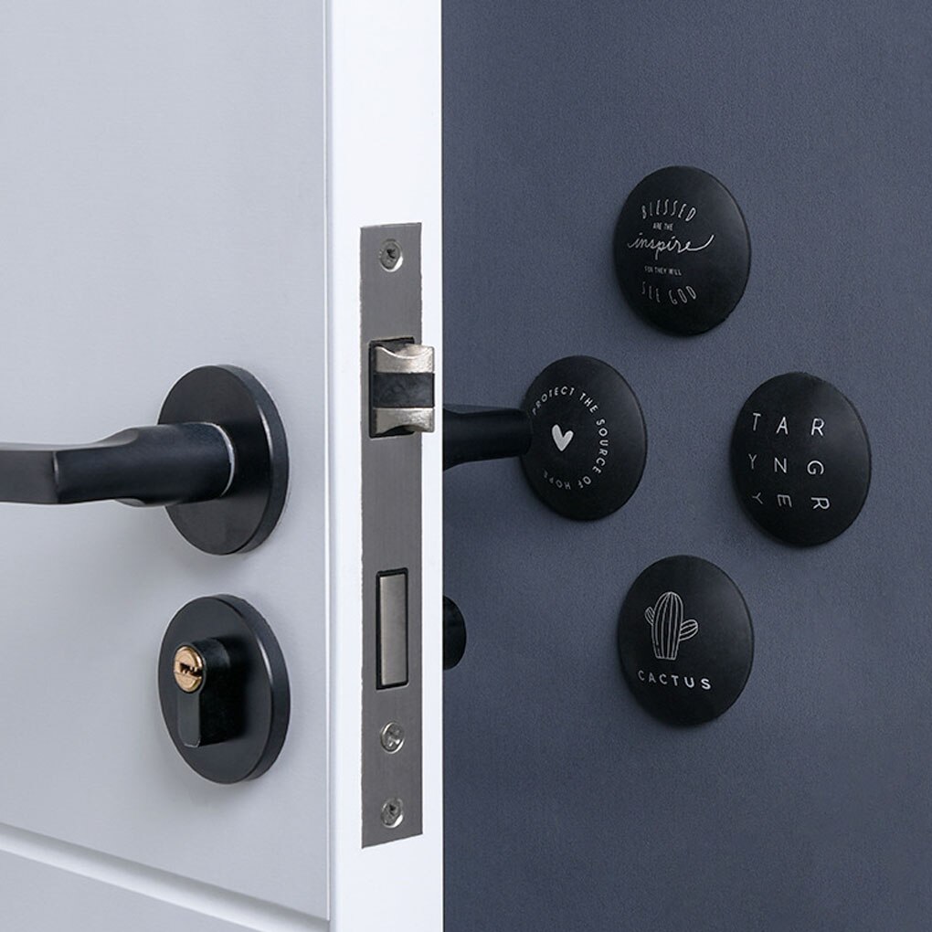 4pcs Door Lock Protector TPR Doorknob Protective Shockproof Mat Pad Door Handle Collision Proof Pad