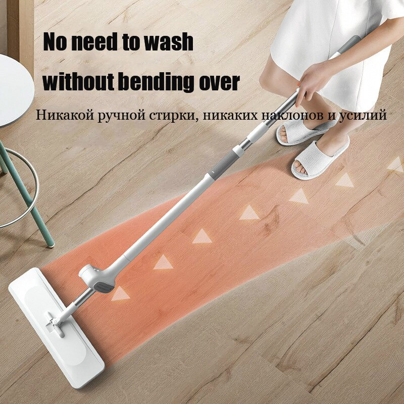 Balai serpillière en microfibre avec 3 pièces, avec tête rotative à 360 °, grattoir pour le nettoyage des sols, outils de cuisine à domicile
