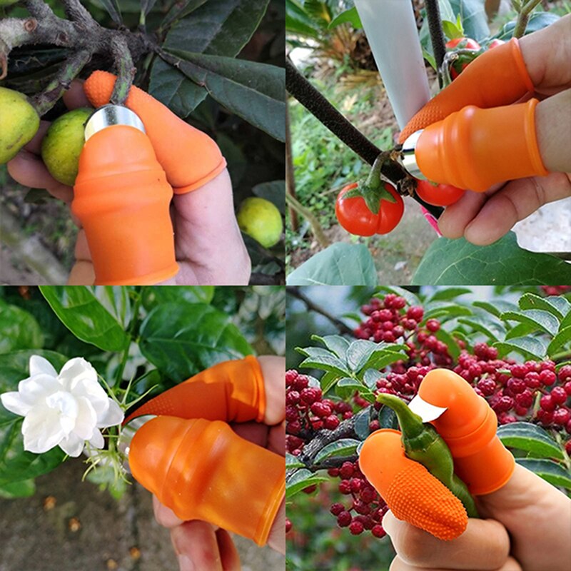 Silicone Thumb Knife Finger Protector Vegetable Harvesting Knife Plant Blade Scissors Cutting Rings Garden Gloves