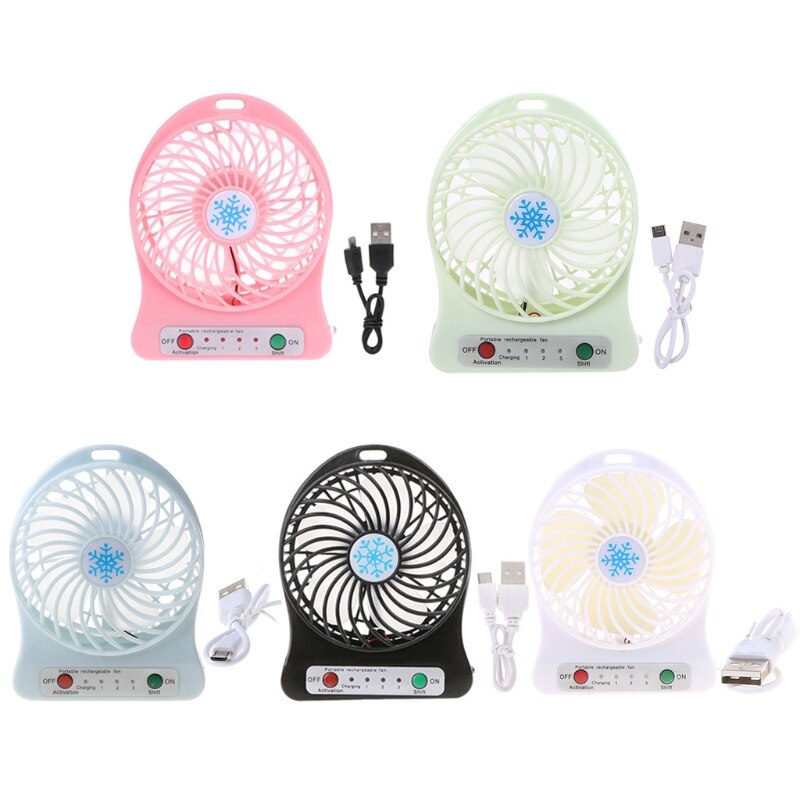 Portable LED Light Fan Air Cooler Mini Desk USB Fan Third Wind USB Fan
