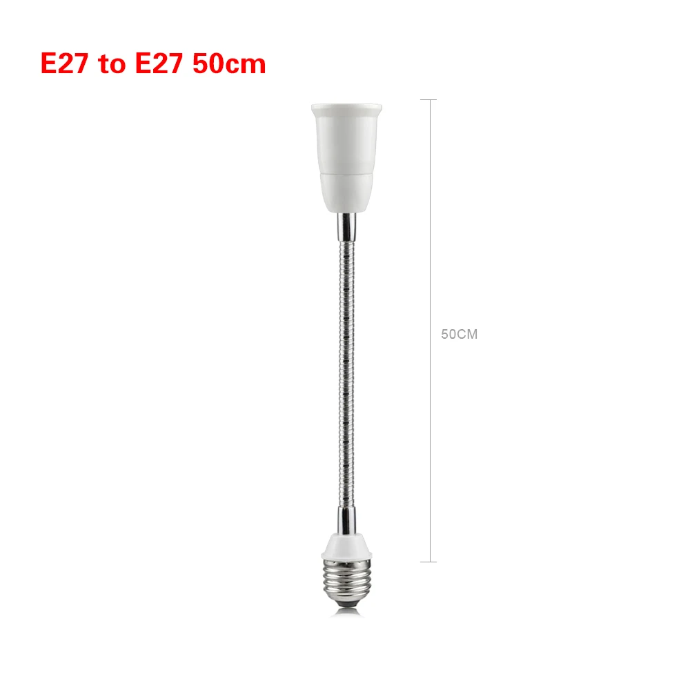 E27 Adaptador De Extensión Flexible Negro, Enchufe De Bombilla LED Convertidor De Soporte De Lámpara Portalámparas De Bombilla: WHITE