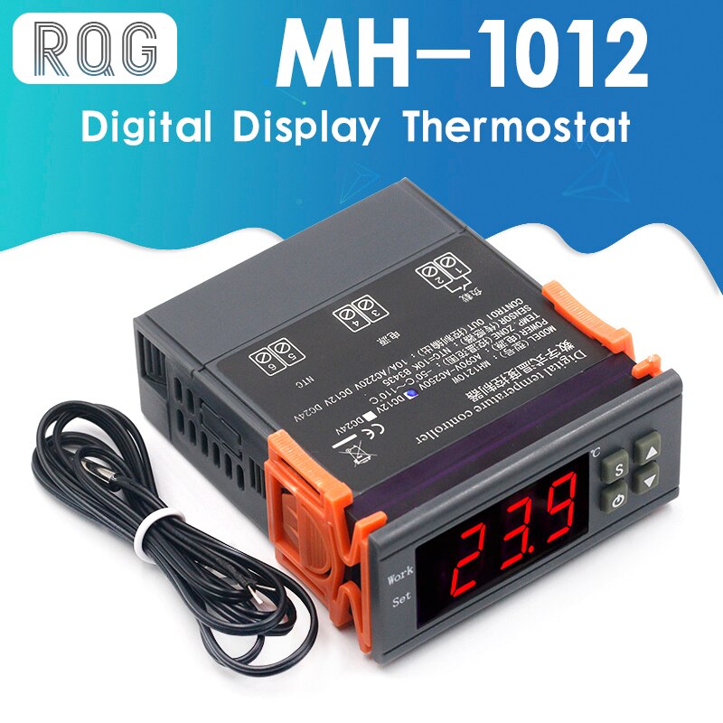 MH-1210W/Ultra-wide voltage microcomputer intelligent digital display thermostat Wide voltage rangeDC12 24V AC90-250V
