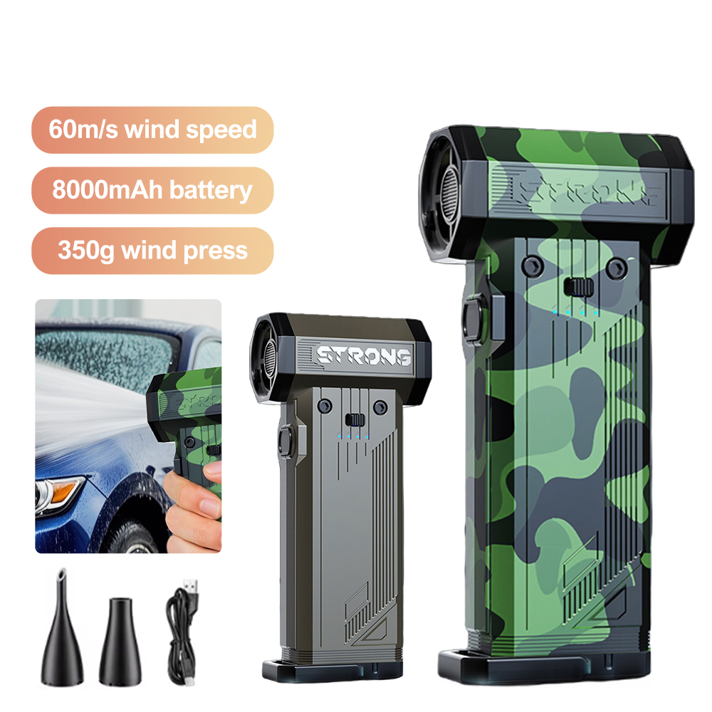 200000RPM Strong Air Blower 8000 mah Turbo Fan Blower Brushless 3 in1 Fan Wireless Car Vacunm Cleaning Dust Leaves Blowing
