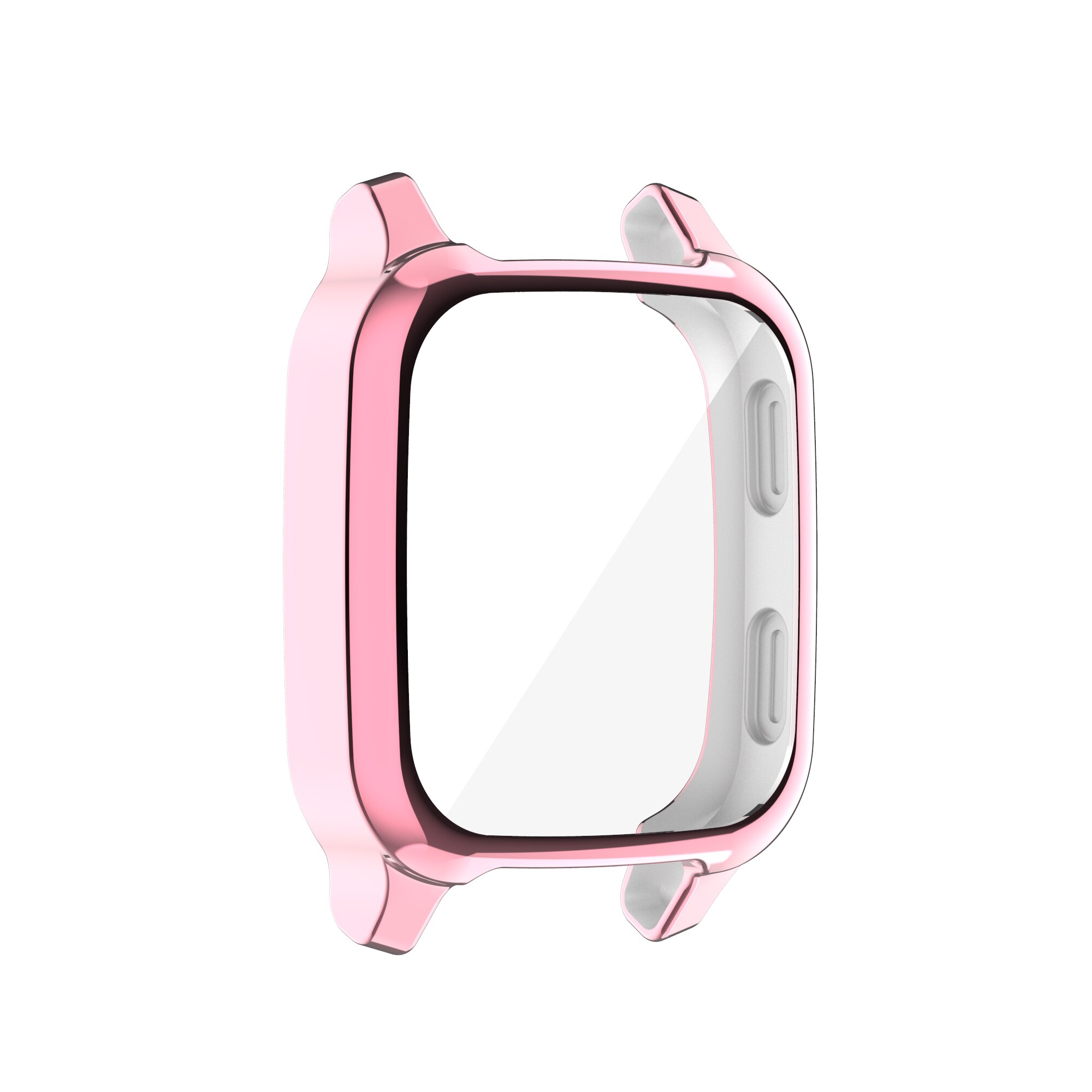 Zenheo Beschermhoes Cover Voor Garmin Venu Sq Soft Tpu Gevallen Voor Garmin Venu Sq Muziek Horloge Full Screen Protector shell: Pink