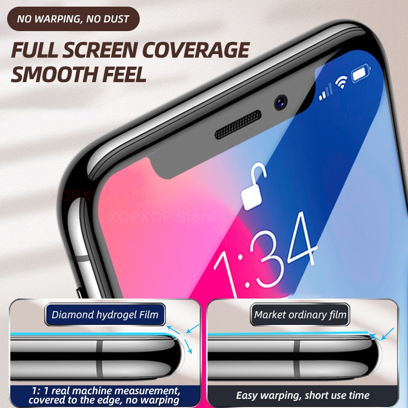 3Pcs Hydrogel Film Screen Protector Voor Iphone 11 Pro X Xr Xs Max Zachte Beschermende Film Voor Iphone Se 6 7 8 Plus Screen Protector