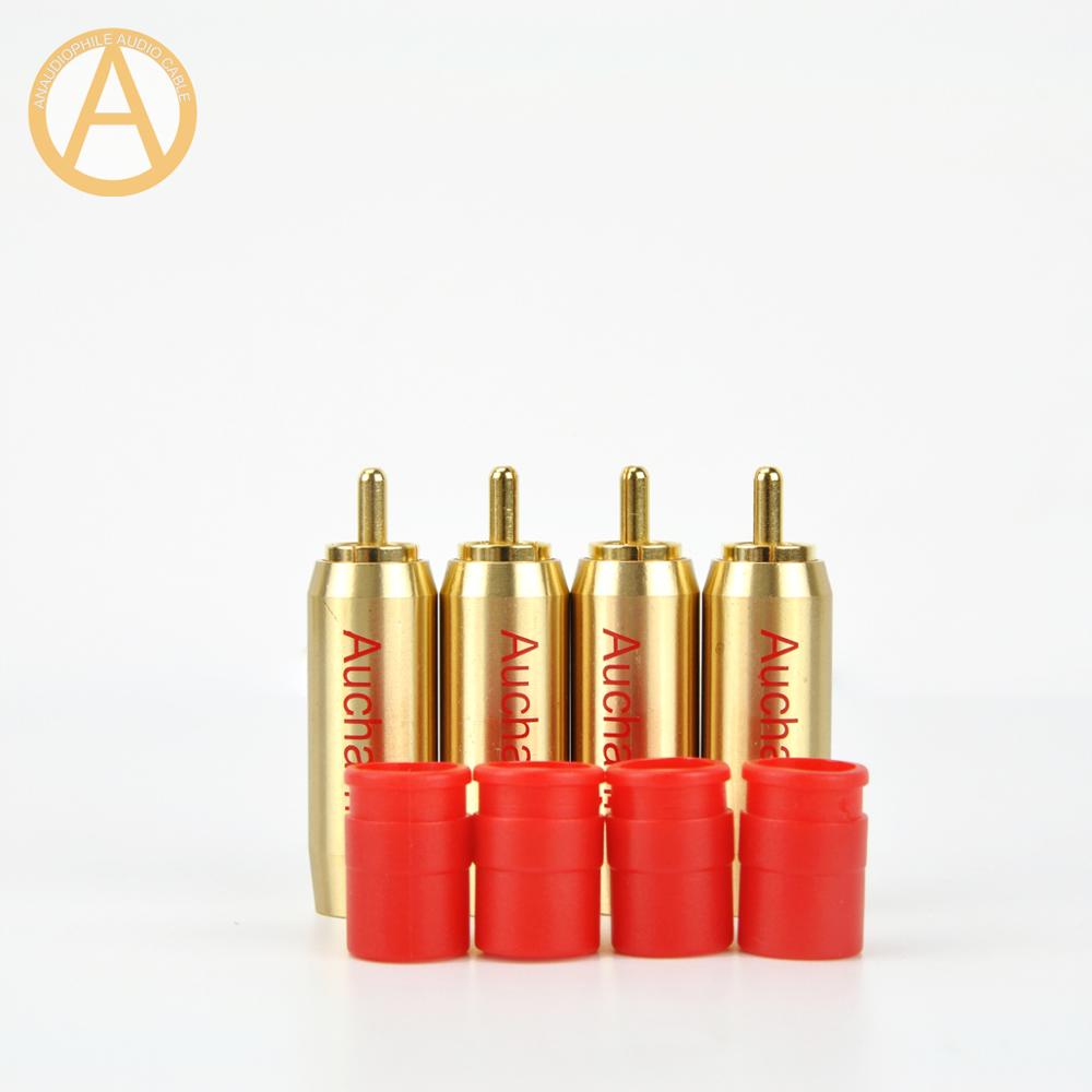 Premium RCA Plug Connector 100% Copper Self-Locking RCA Connector For HIFI Audio RCA Coaxial Video Cable DIY 10/7/6mm Diameter