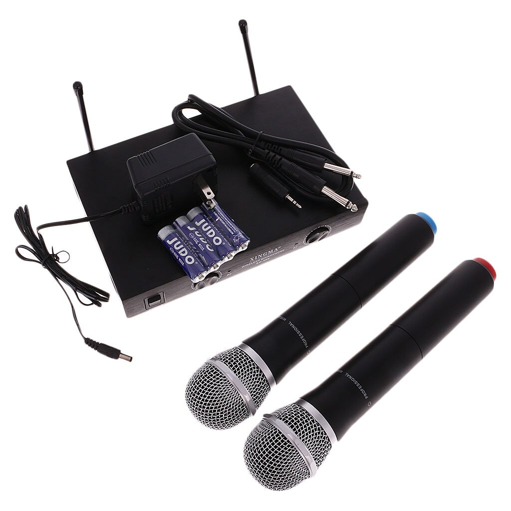 Dual Wireless Handheld Microphones Cordless Microphone System
