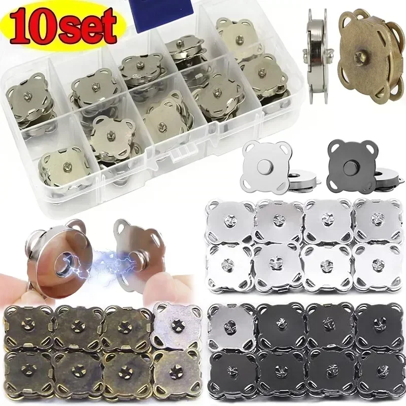 1/10 zestawów zapięcia zatrzaski montażowe magnetycznych guziki torebka torebka portfel torby rzemieślnicze części Mini adsorpcyjna klamra 14/18mm sprzedaż hurtowa