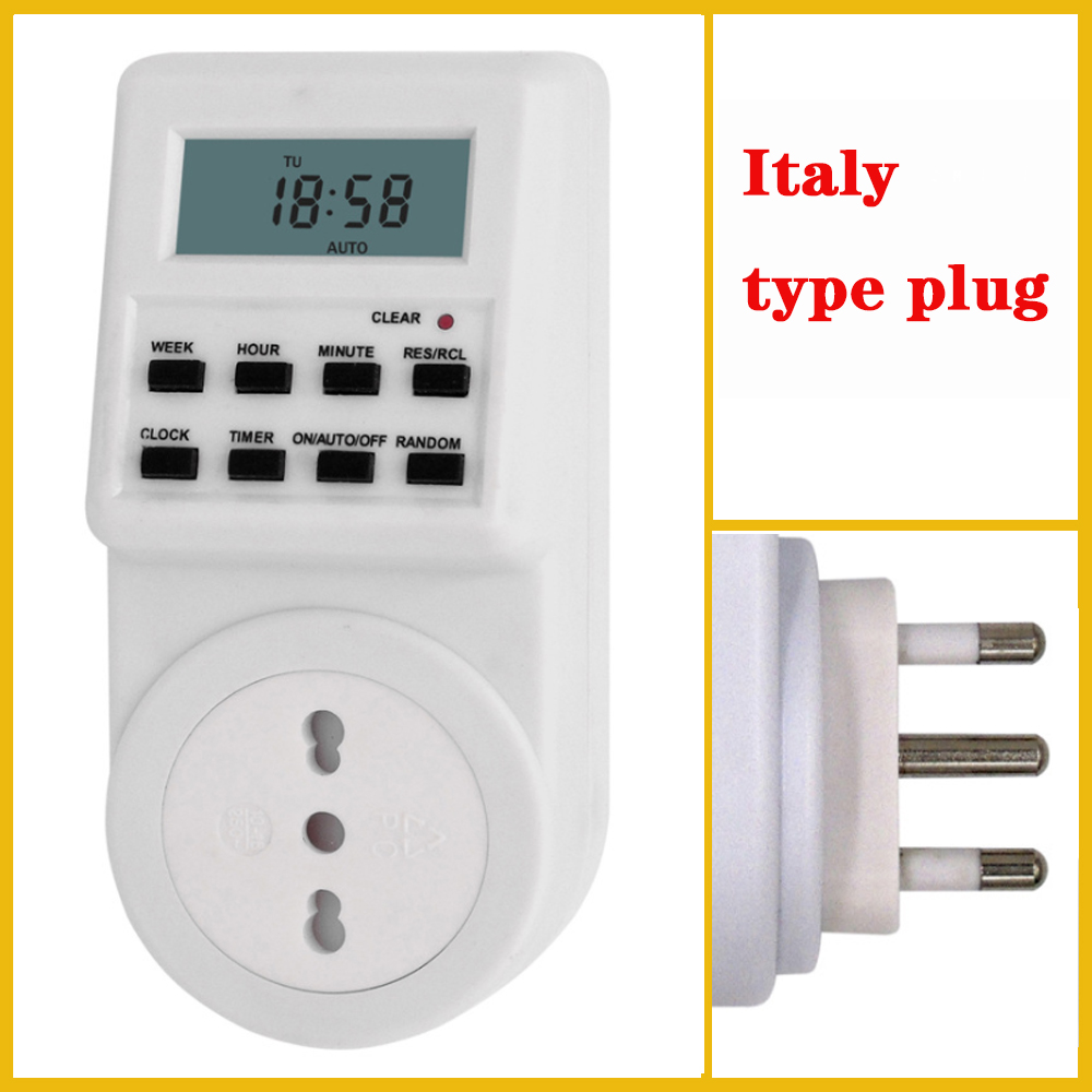 EU UK US FR BR Plug Digital Weekly Programmable Electrical Wall Plug-in Power Socket Timer Switch Outlet Time Clock 220V 110V AC
