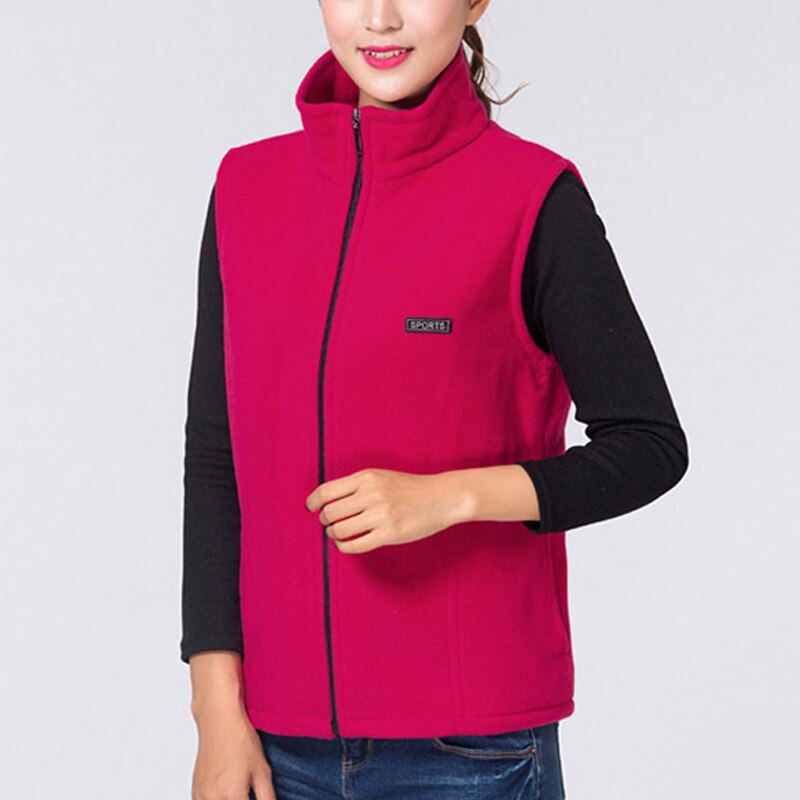 Dame jakker vest tyk fleece plys veste sportstøj slim vest dame varm vest vindjakke stativ krave plus str. 4xl
