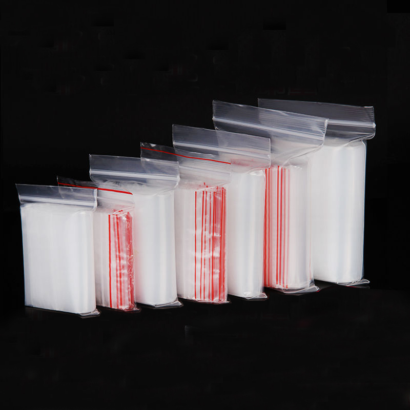 100pcs/pack Resealable Zip High Clear Plastic Bag Reclosable Nail cosmetic Hardware Food Trial Pouches Storage Package