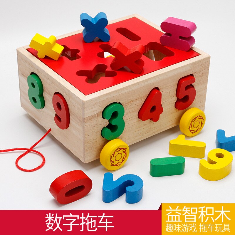Vroege Jeugd Educatief Spelletjes Voor Kinderen Vorm Digitale Pairing Kleur Cognitie kinderen Trailer Speelgoed: Number trailer