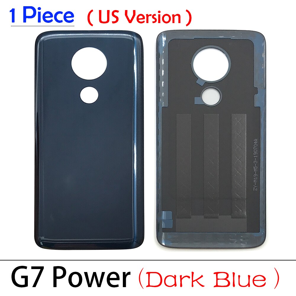 Tylna pokrywa baterii tylna pokrywa szklana dla Motorola Moto One makro Action / G6 Plus / G7 Power / G9 Play / E7 z klejem: G7 Power dark blue
