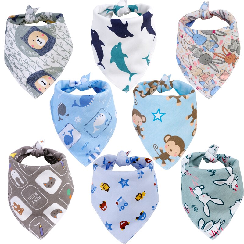 8 Stks/partij Pack Baby Bandana Kwijlen Slabbetjes Aankomst Kleur Super Zachte Bandana Slabbetjes Voor Jongens &amp; Meisjes 100% Organische katoen Zomer Slabbetjes: WDK80002