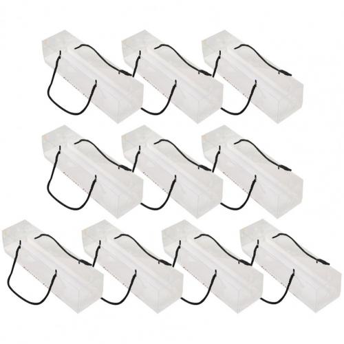 10Pcs Transparent Cake Boxes Durable Lightweight Transparent Cake Swiss Roll Bags for Home Bakery Kitchen: Black L