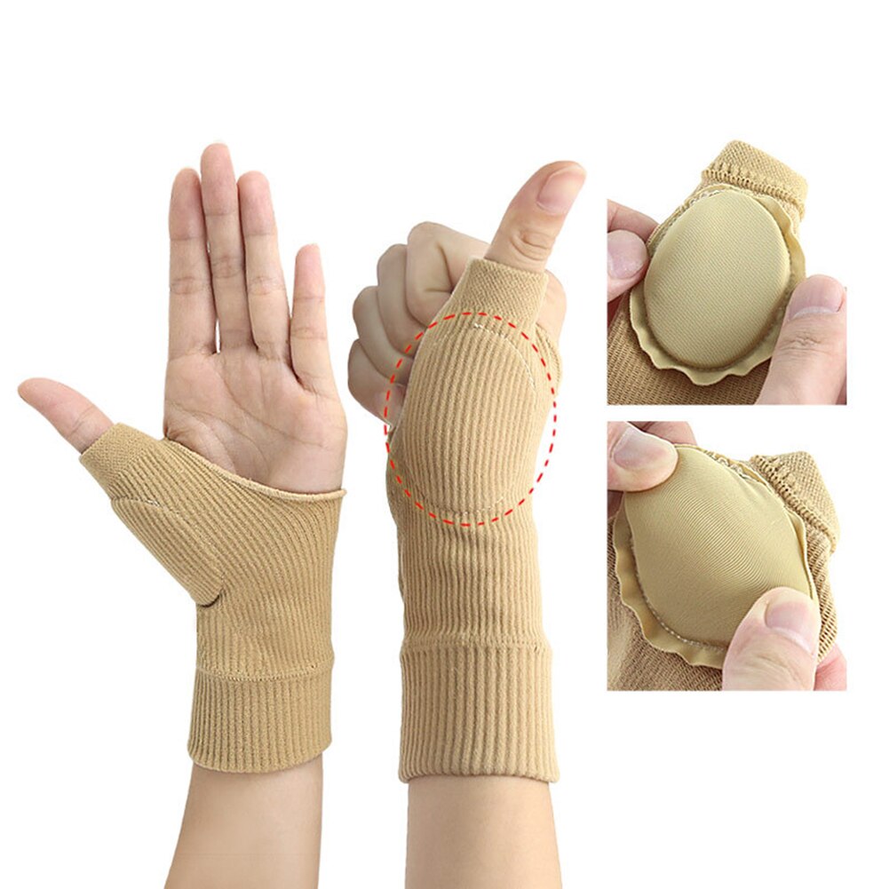 1 Paar Duim Ondersteuning Spalk Zacht Ademend Hand Pols Brace Sport Beschermende Zweet Polsband Pijnbestrijding Therapeutische Handschoenen