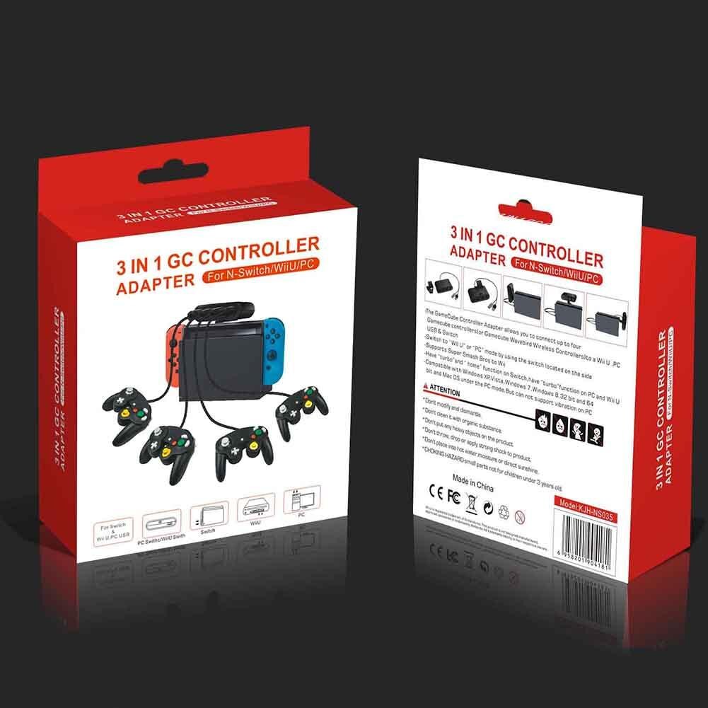 4 Ports Game Converter for GameCube GC Controller USB Adapter for Nintend Switch NGC/Wii u/PC Star Fighting Support