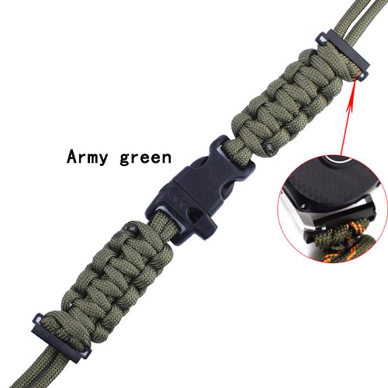 22Mm Verstelbare Gevlochten Nylon Strap Voor Samsung Galaxy Watch3 45Mm Horloge 46Mm Gear S3 Armband Outdoor Paracord sport Horloge Band: army green