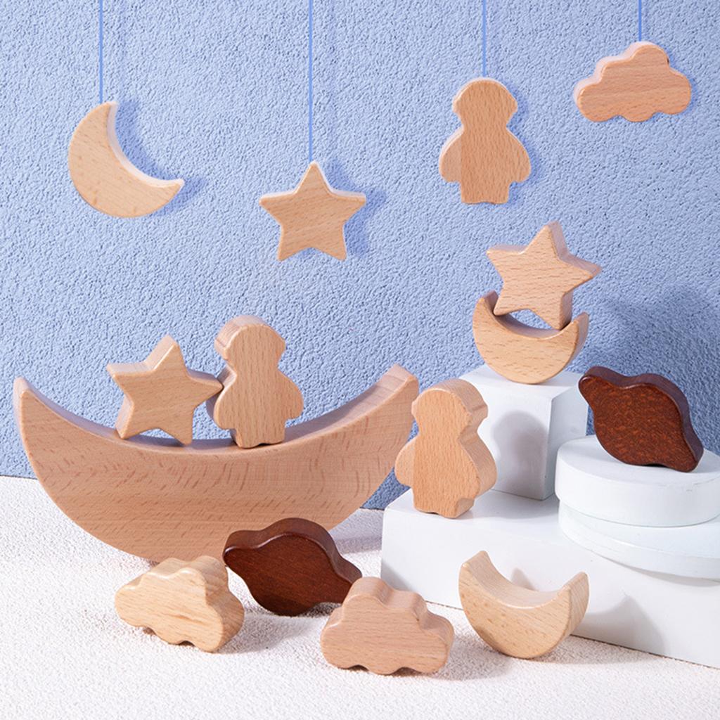 Moon Stacking Blocks Star Balance Puzzle Brain Development for Toddler