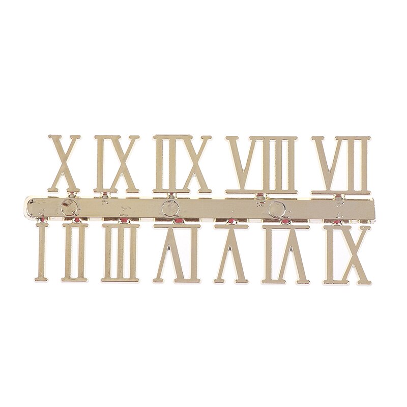 1Set Romeinse Cijfer Diy Digitale Vervanging Gadget Klok Wijzerplaat Digitale Mechanisme Delen Kaart Klok Accessoires Reparatie Klok Onderdelen: Goud