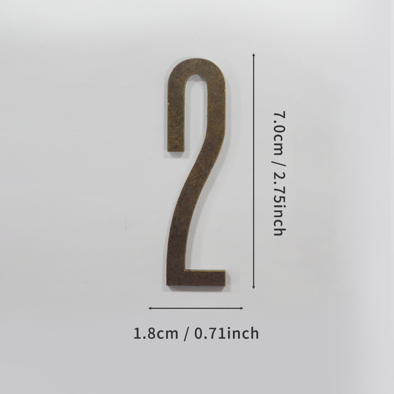 Bronzen deurnummer met magneten 7 cm metalen huisnummer appartement deurnummer voor buiten hotel thuis brievenbuslabel