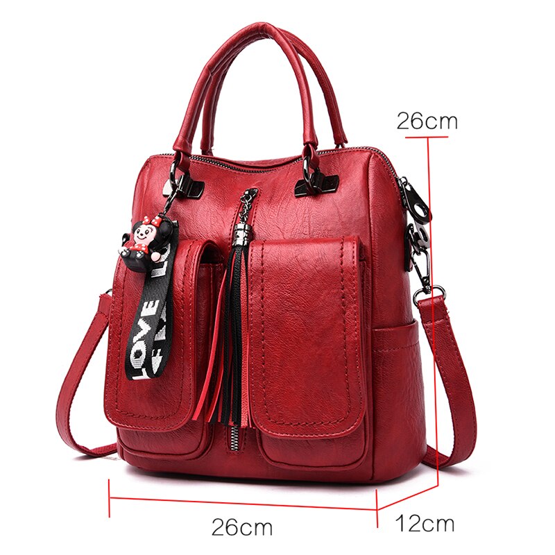 Winter vrouwen leren rugzak dames mode patchwork kleuren multifunctionele rugzakken mochila feminina bagpack sac a dos femme