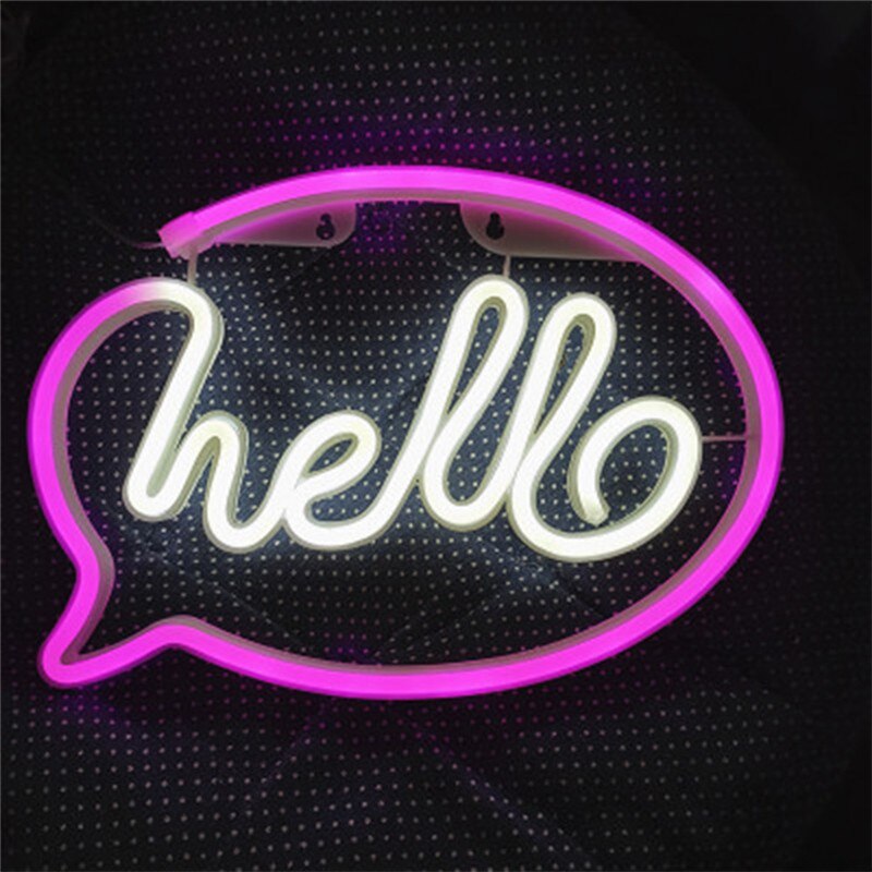 Hei ledet neon lys skilt bokstaver neon skilt panel julefest bryllup dekorasjoner hjem vegg dekor neon lampe