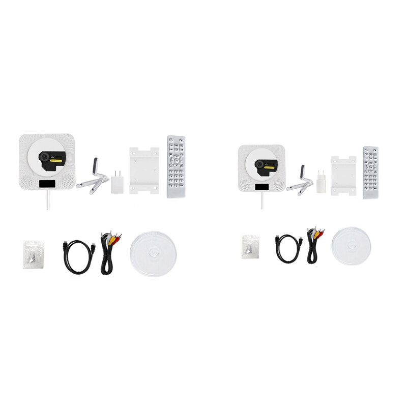 CD DVD Player Bluetooth Speaker Wall Mounted FM Radio with LED Display and Remote Built-in HiFi Speaker