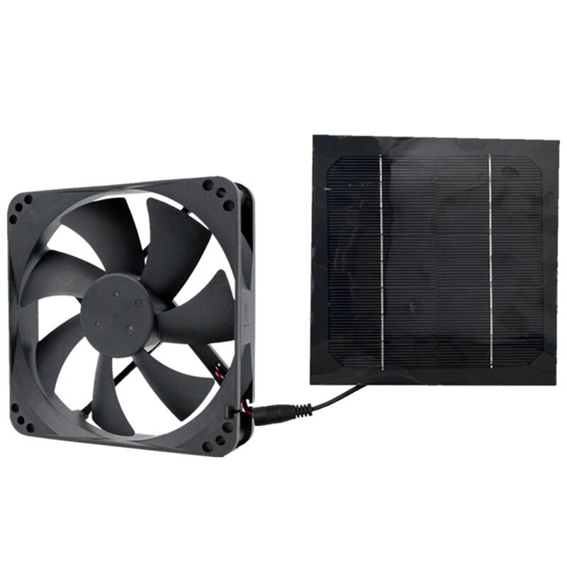 20W 12V Solar Panel Exhaust Fan Air Extractor Mini Ventilator Solar Panel Powered Fan For Dog Chicken House Greenhouse: Default Title