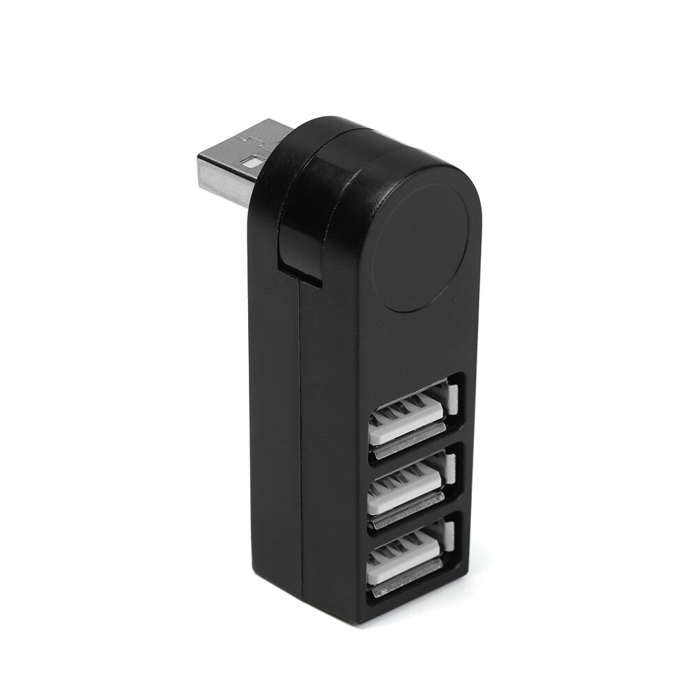 Mini Draaibare 3 Poorts Usb 3.0 Hub High Speed Data Transfer Splitter Box Usb Expander Adapter Voor Pc Laptop Macbook pro: USB 2.0 Hub-Black