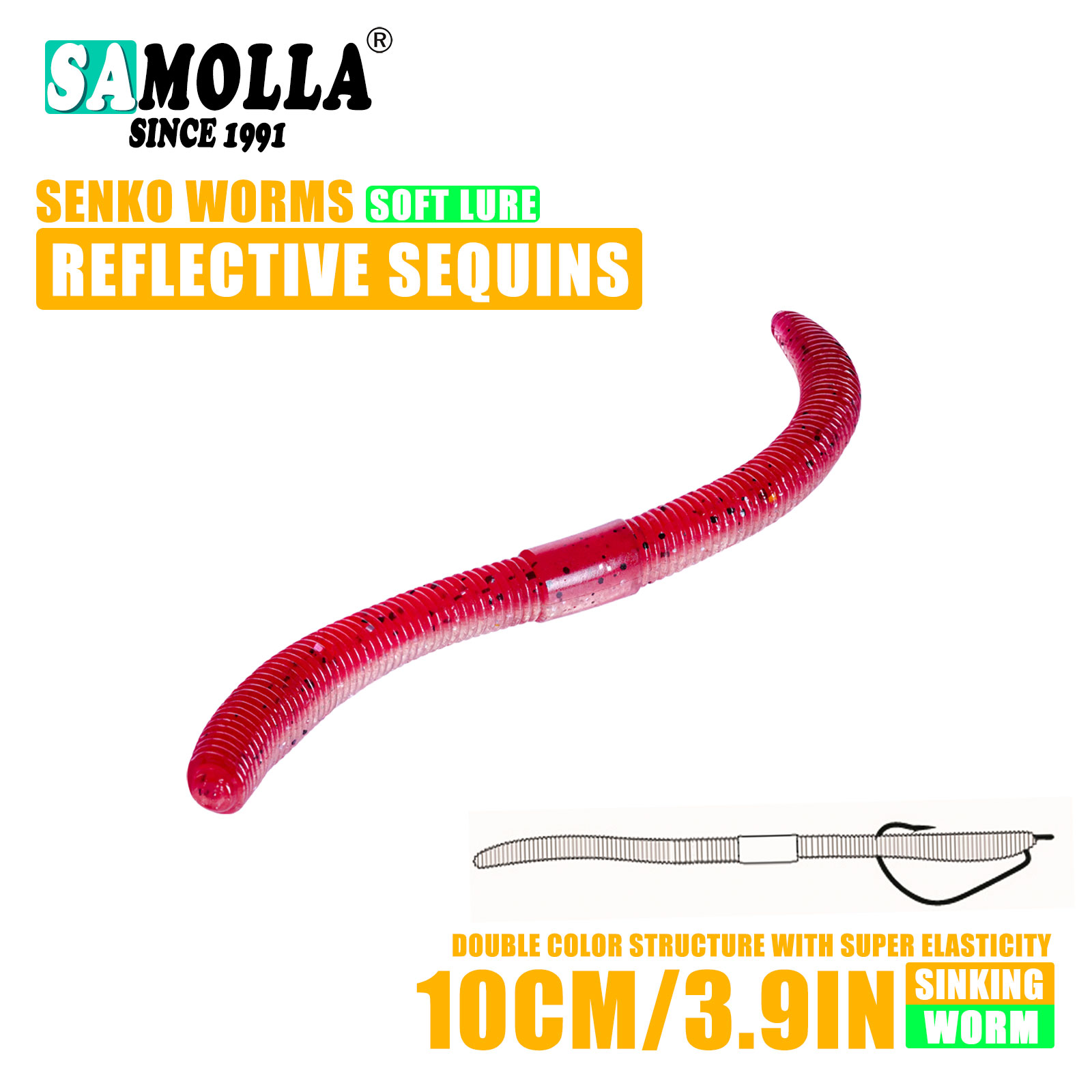 10 cm/14 cm 10/15 unids/bolsa cebo suave Senko gusano palo loco cebos de gusano Leurre Souple Wobblers para todos los peces Pesca señuelo de Pesca de lubina: Blanco