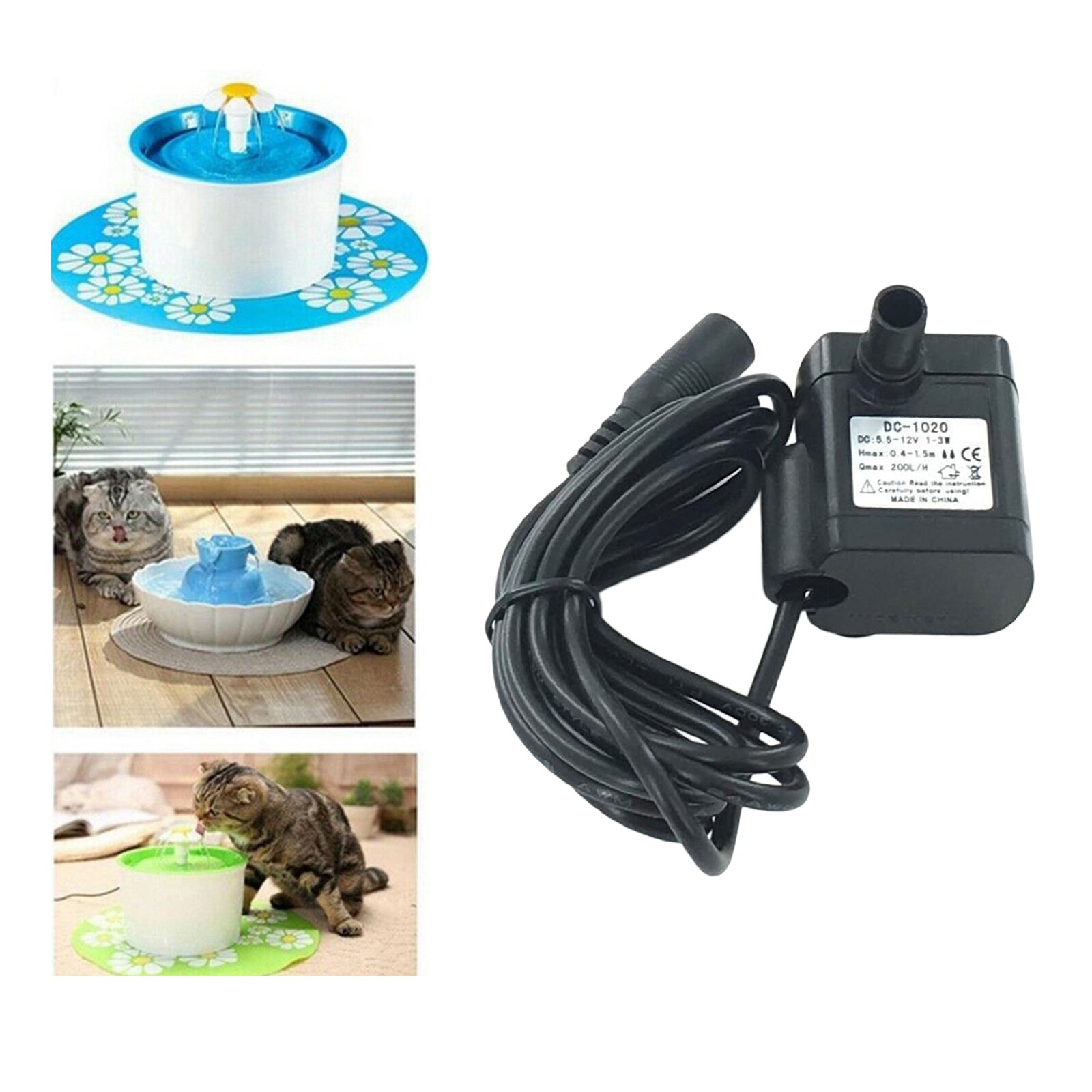 Mini Submersible Pump 12V Water Pump 200L/H Micro Brushless Pump for Hydroponics Circulating