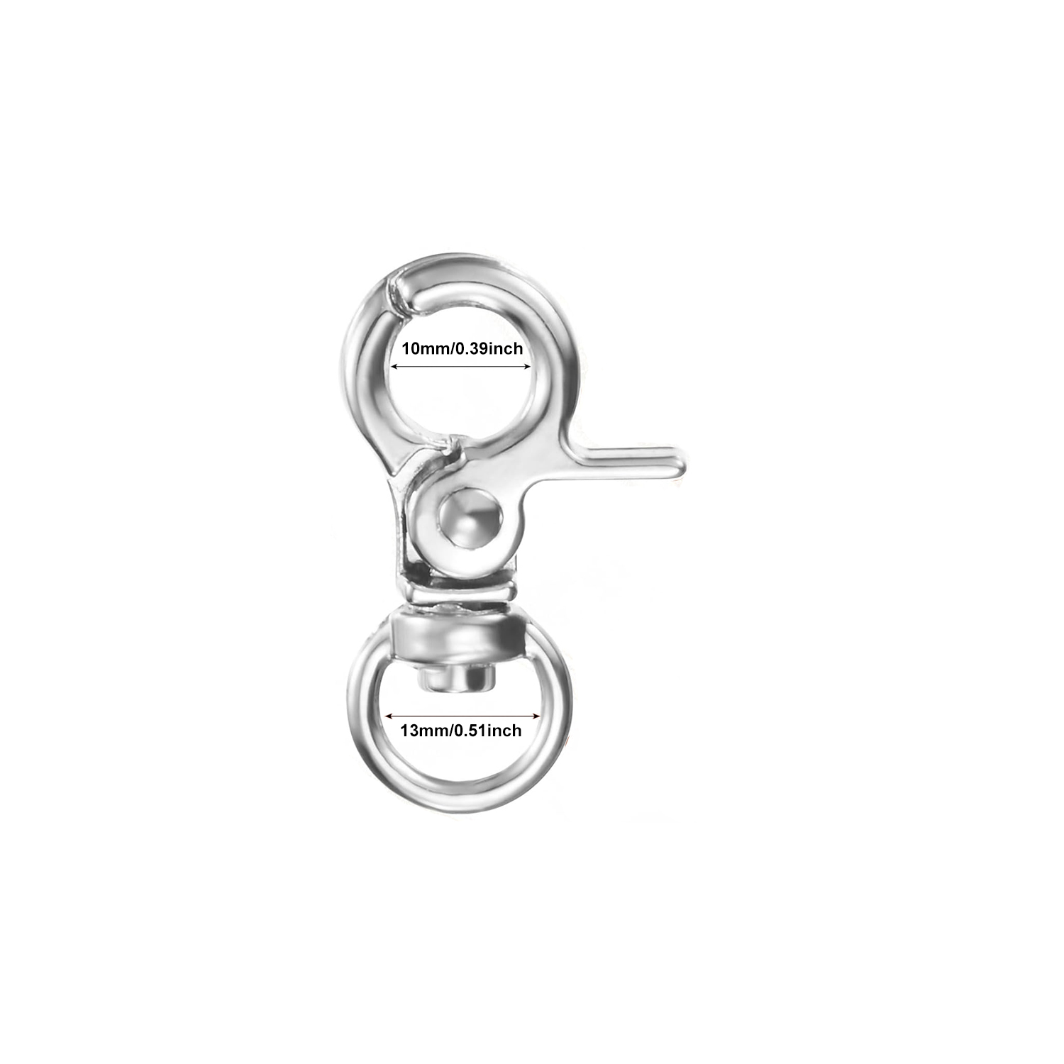 4-20 stuks 13/26mm metalen karabijnhaak sleutelhanger, draaibare haak voor tas, hondenriem, riem, portemonnee, sleutelhangers, karabijnhaak hardware: 6 # / Antiek Messing