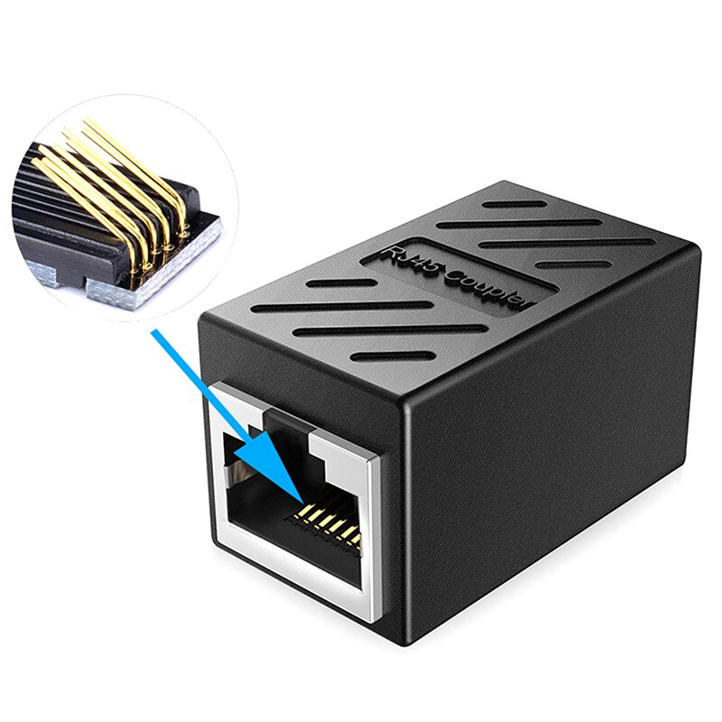 Adaptador hembra de red RJ45, Conector de colores hembra a hembra, extensor de acoplador, convertidor de extensión de Cable Ethernet RJ 45