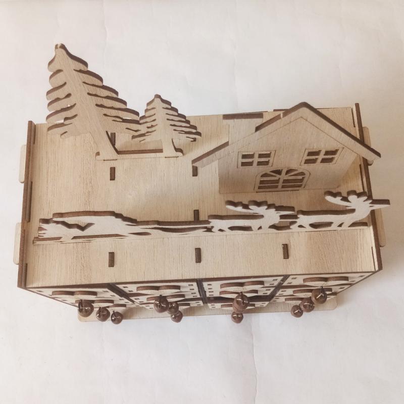 Wooden Christmas Advent Calendar House Decor DIY Wedding Ornaments Jewelry Box Christmas Advent Calendar Agenda