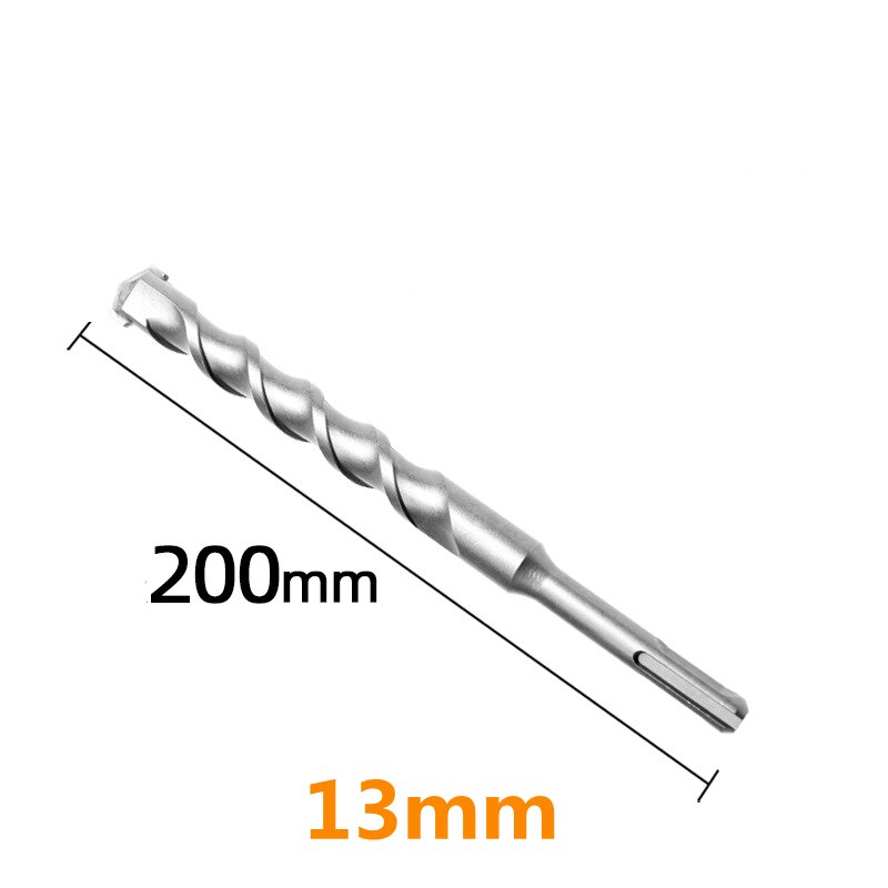 Square Shank Four-Hole Round Shank Impact Drill Bit 12.5MM Elevator Installation Stone Concrete Alloy Electric Hammer Drill Bit: Round13mmx200mm