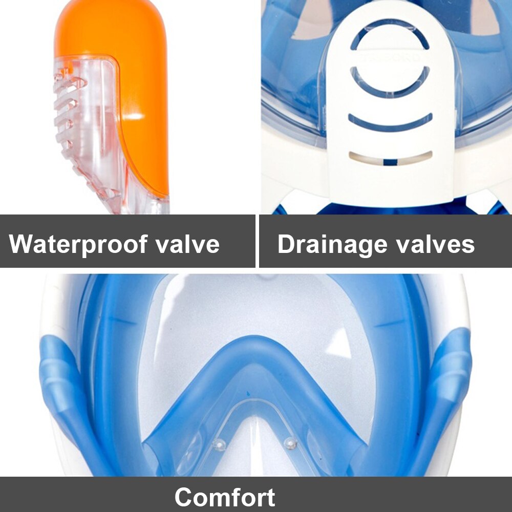 Swimming Mask Full Face Underwater Scuba Snorkeling Anti Fog Mask Diving Equipment Anti Fog Anti-Leak For Adults and Youth