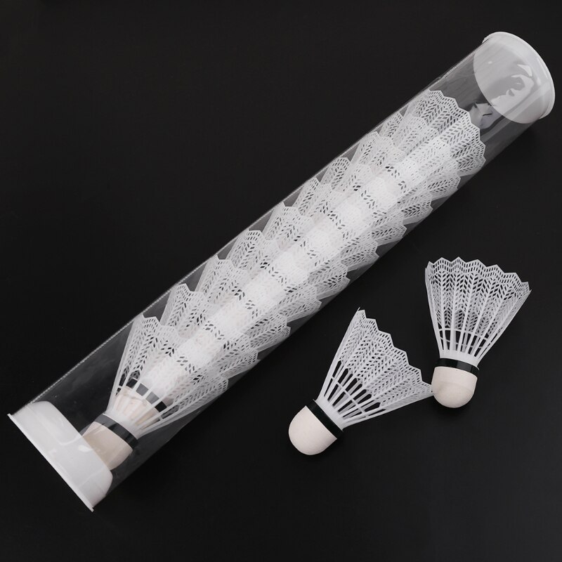12 stk hvide badminton plastikbolte indendørs udendørs gymnastiksport tilbehør xxuf