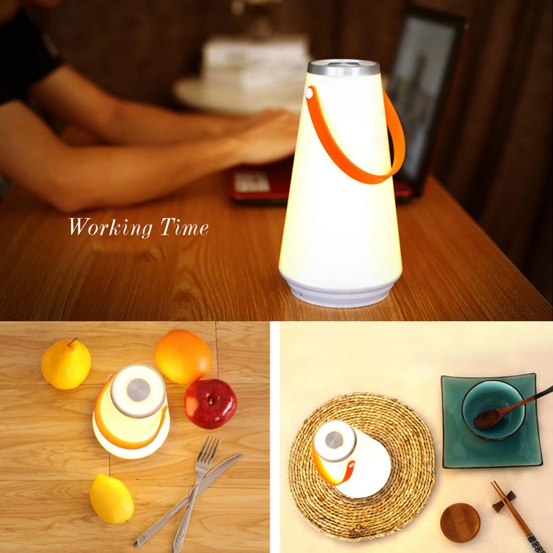 Bærbar dejlig trådløs led natlampe til hjemmet bordlampe usb genopladelig touch-afbryder udendørs camping nødlys