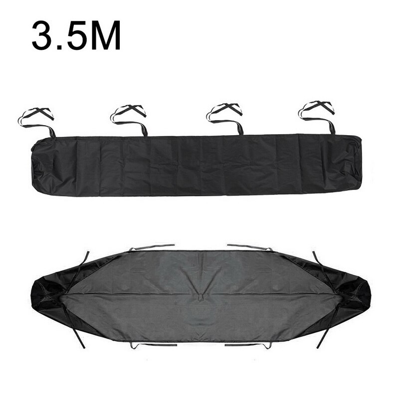 Capa protetora para toldo pátio retrátil toldo cobertura com corda para jardim ao ar livre proteção solar poeira chuva neve proteger: Black  3.5m