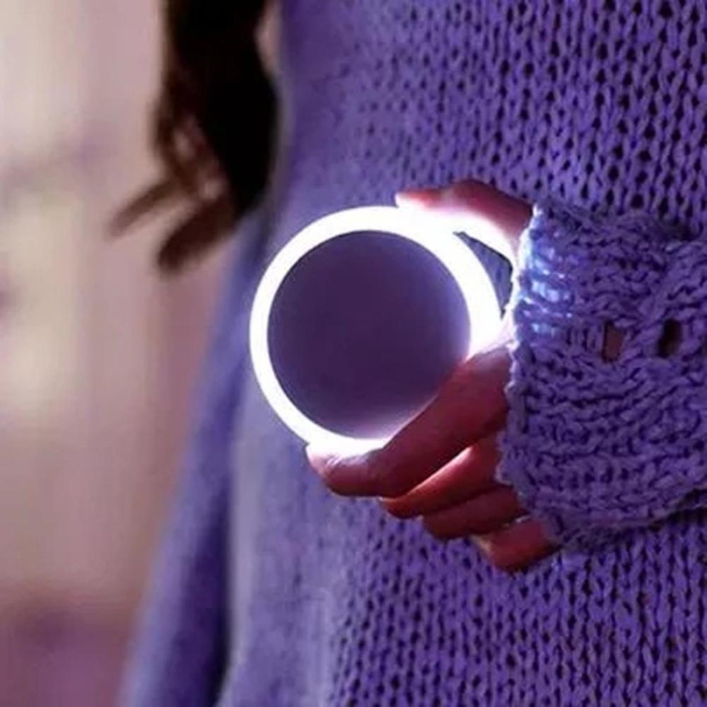 Smart led maquiagem espelho portátil vaidade pode ser escurecido led espelho com 3 níveis de iluminação de carregamento sem fio maquiagem espelho 360 ringlight