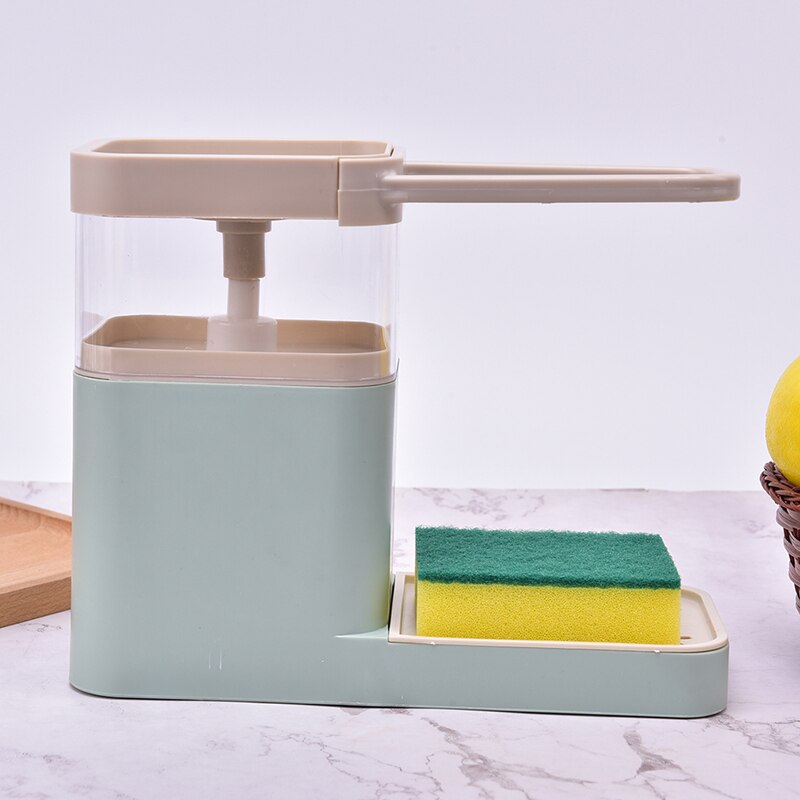 Multifunctionele Spons Rack Zeepdispenser Handleiding Vloeibare Zeep Pomp Dispenser En Spons Caddy Keuken Schoonmaken Tool Opslag