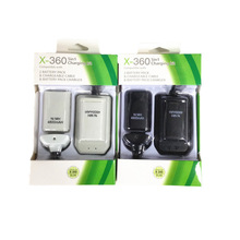 Dubbel laddningsbart batteri + usb laddare kabelpaket för xbox 360 trådlös handkontroll