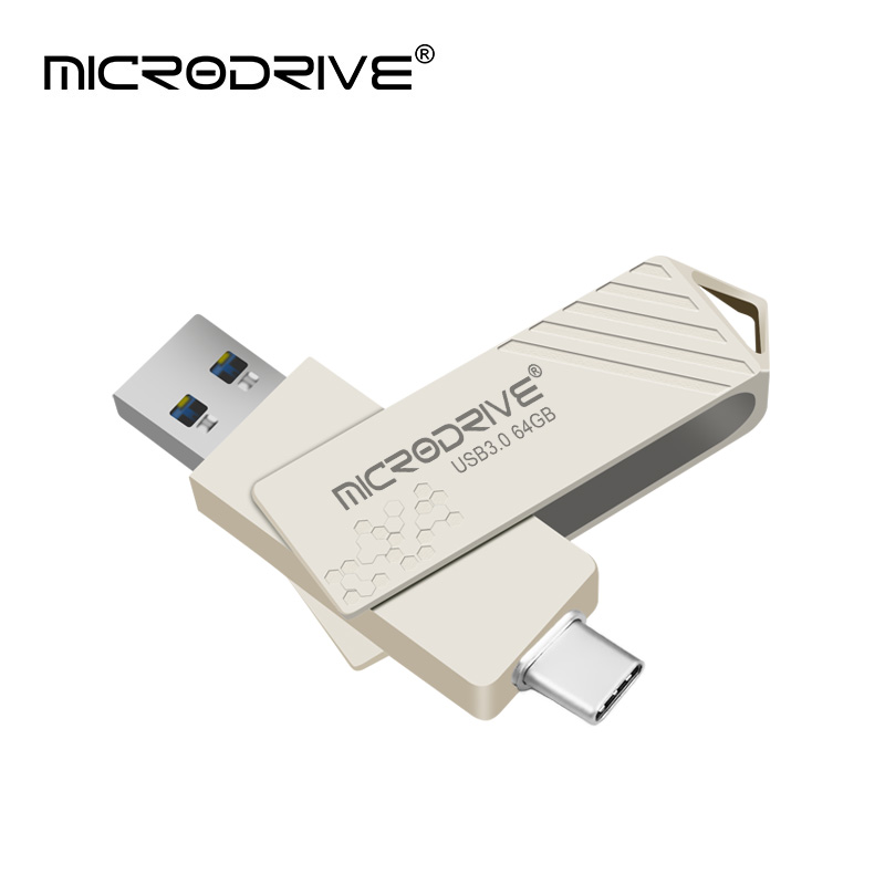 Type-C USB 3.0 High speed USB flash drive 2 IN 1 Pen Drive 256GB/128GB/64GB/ Multi-format Compatible U Disk: Silver / 128 GB