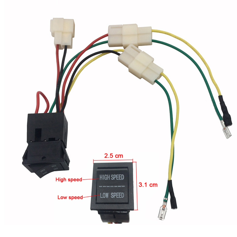 Elektrische Auto Oplaadinterface Voor Kinderen, Motordraad Voor Speelgoedauto Met Dubbele Aandrijving, Batterijlaadclip Met Sleutelcontactschakelaar: Light Grey