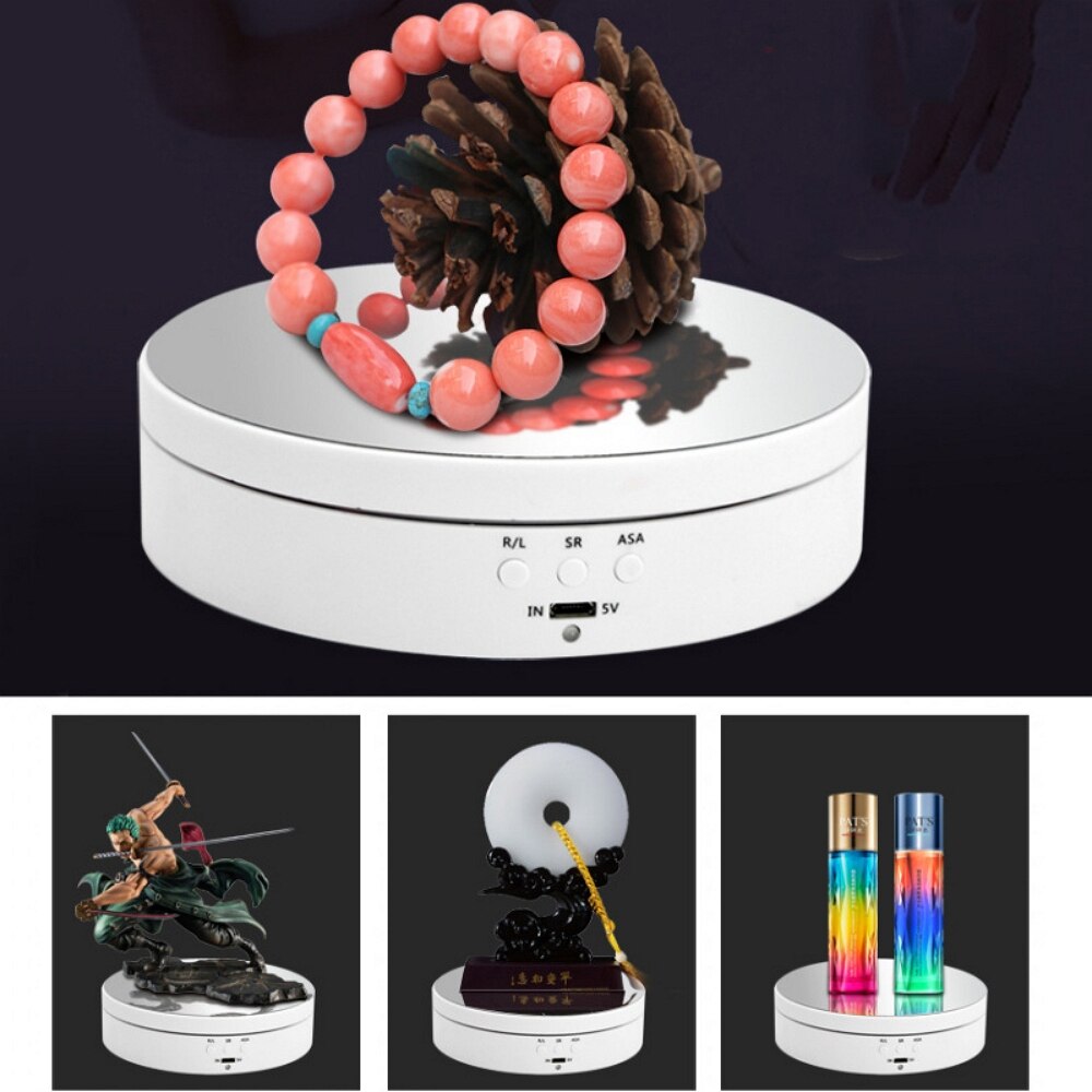 360 Degree Electric Rotating Product Display Turntable 3 Speed Adjustable Photography Display Stand Base for Video Shooting Prop