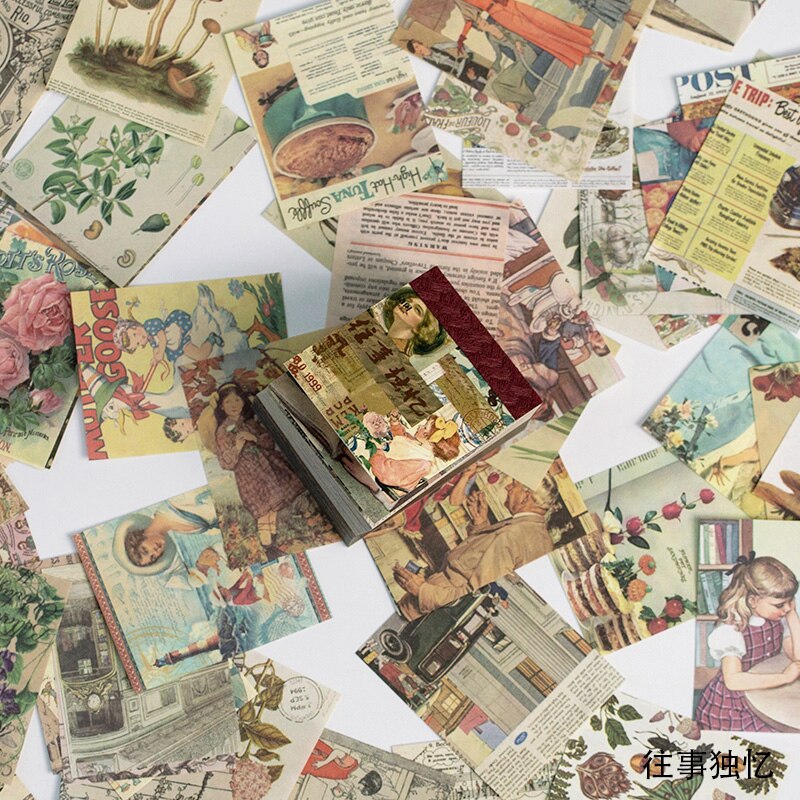 400 stk minder fra fortiden mini materiale papir junk journal planlægger håndværk papir scrapbooking vintage deco diy håndværk fotoalbum: D