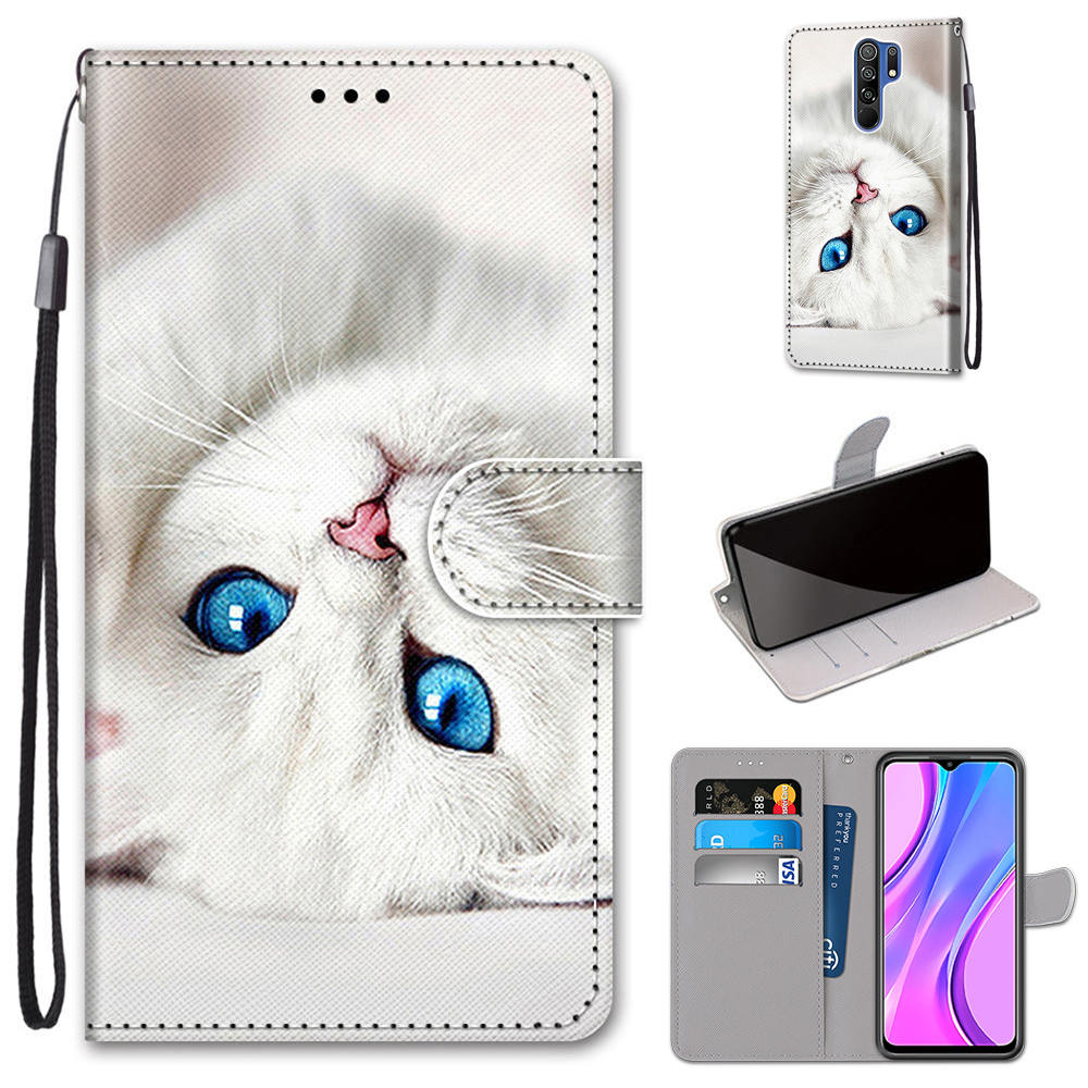 Custodia per Xiaomi Redmi 9 custodia Flip portafoglio in pelle custodia magnetica per Xiaomi Redmi 9 Redmi 9 custodie per libri Cute Anime Cat Fundas Bag: 17